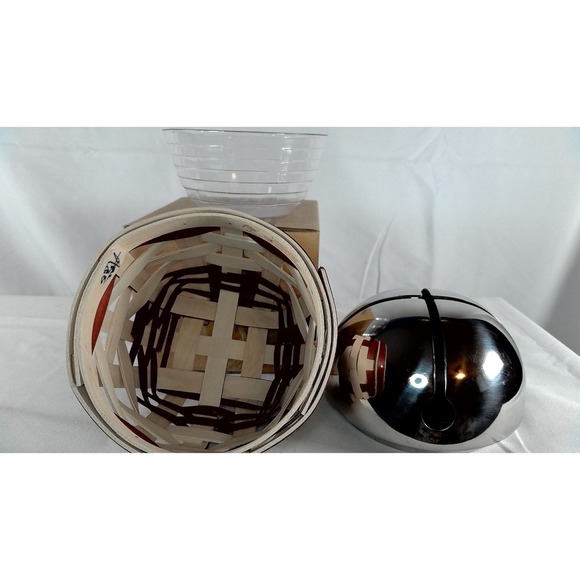 Longaberger Little Things Basket Set with Jingle Bell Topper- NEW - Picture 7 of 14